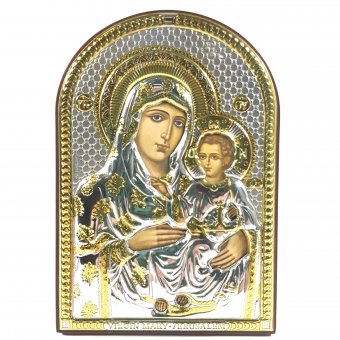 Icoana Maica Domnului de la Ierusalim, pe foita de aur, 7.5x11 cm