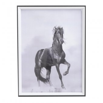 Tablou lemn BLACK HORSE, 30X40 cm