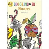 Carte de colorat antistres  in 3D, Flori