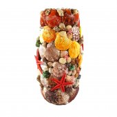 Vaza decorata cu scoici si melci, COLOURFUL BEACH, 27 cm