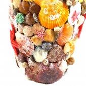 Vaza decorata cu scoici si melci, COLOURFUL BEACH, 27 cm
