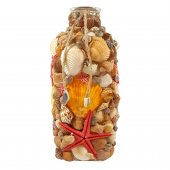 Vaza decorata cu scoici si melci, MARINA, 19 cm
