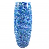 Vaza sticla pictata BLUE, 26 cm