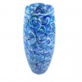 Vaza sticla pictata BLUE, 26 cm
