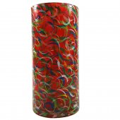 Vaza sticla pictata RED, 25 cm