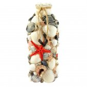 Vaza decorata cu scoici si melci, WHITE BEACH, 20 cm